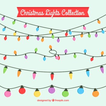 Free Vector | Pack of colorful christmas lights