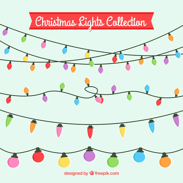 Free Vector | Pack of colorful christmas lights