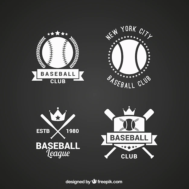 Free Vector | Pack of flat baseball badges in vintage style