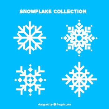 Free Vector | Pack of four beautiful snowflakes