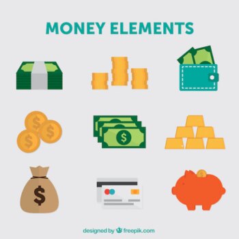 Free Vector | Pack of money items