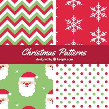 Free Vector | Pack of nice christmas patterns