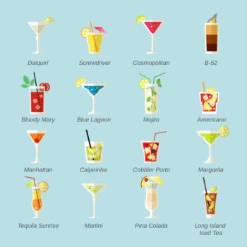 Free Vector | Pack of tasty cocktails