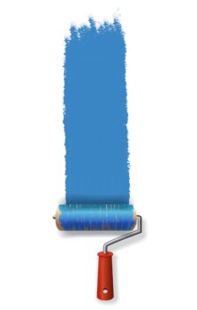 Free Vector | Paint roller leaving stroke of blue paint. for banners, posters, leaflets and brochure