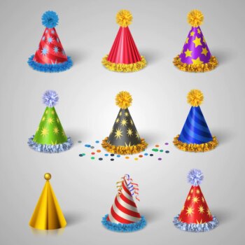 Free Vector | Party hat icons set
