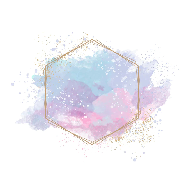 Free Vector | Pastel watercolor with golden frame