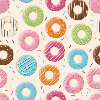 Free Vector | Pattern design of coloured donuts