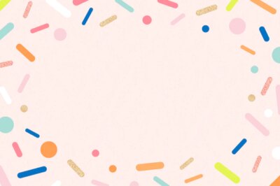 Free Vector | Pink sprinkles frame background, cute pastel ice-cream design vector