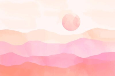 Free Vector | Pink watercolor mountains background