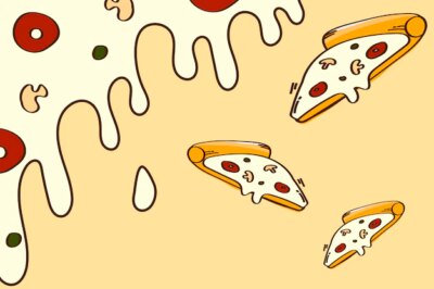 Free Vector | Pizza doodle patterned background