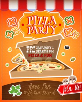 Free Vector | Pizza party poster