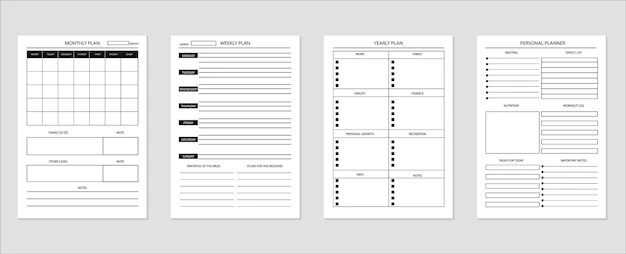 Free Vector | Planner forms sticker set
