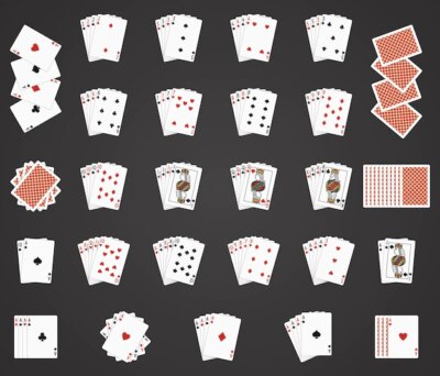 Free Vector | Playing cards icons. playing cards sets, poker hand playing cards and playing cards deck illustration