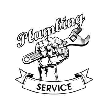 Free Vector | Plumbers tools vector illustration. human fist clenching adjustable wrench, power gesture and service text. plumbing or job concept logo