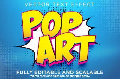 Free Vector | Pop art text effect editable retro and vintage text style