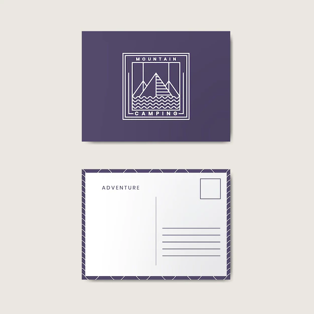 Free Vector | Post card design template mockup