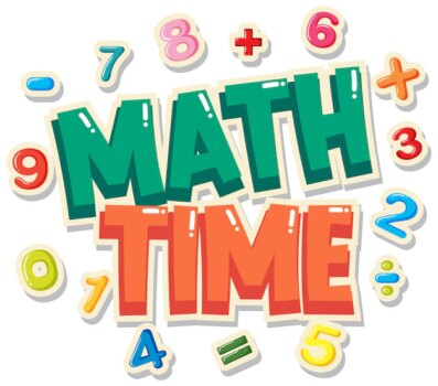 Free Vector | Poster design with word math time with numbers in background
