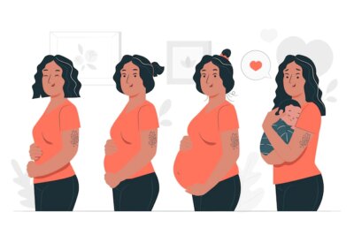 Free Vector | Pregnancy stages concept illustration