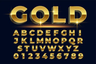 Free Vector | Premium golden shiny text effect set of alphabets