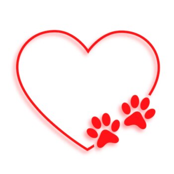 Free Vector | Puppy love heart with paw print