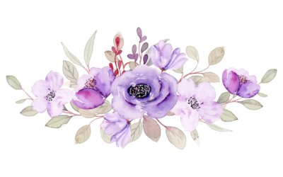 Free Vector | Purple flower arrangement with watercolor