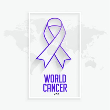Free Vector | Purple line ribbconcept for world cancer day