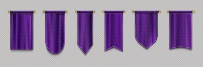 Free Vector | Purple pennant flag set