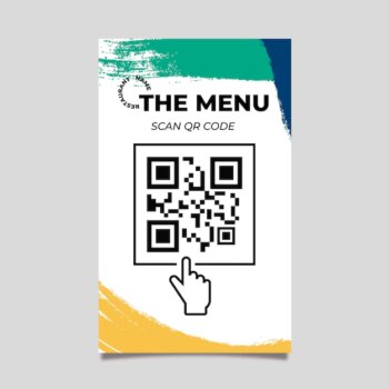 Free Vector | Qr code template of colorful menu