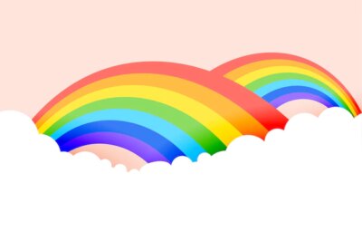Free Vector | Rainbow background with clouds in pastel colors