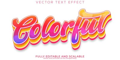 Free Vector | Rainbow california text effect editable colorful and retro text style