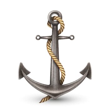 Free Vector | Realistic anchor with rope