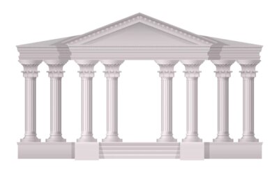 Free Vector | Realistic antique white columns realistic composition on white