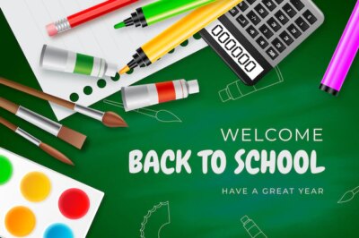 Free Vector | Realistic background for back to school event