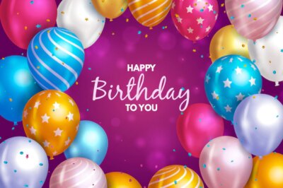 Free Vector | Realistic birthday background