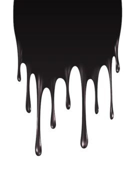 Free Vector | Realistic black paint drips isolated on a white background. the flowing black liquid. dripping paint. vector illustration eps10