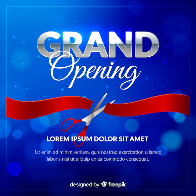 Free Vector | Realistic blurred grand opening poster