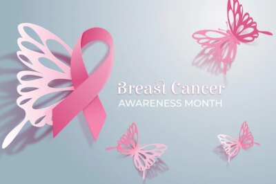 Free Vector | Realistic breast cancer awareness month background