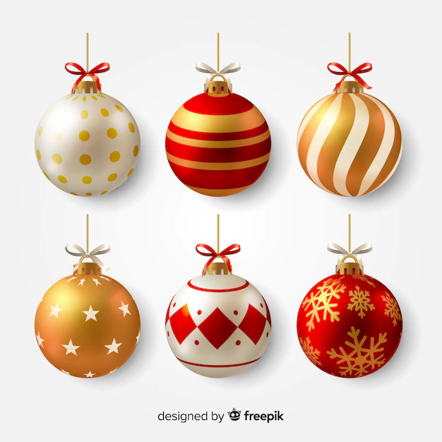 Free Vector | Realistic christmas balls illustration