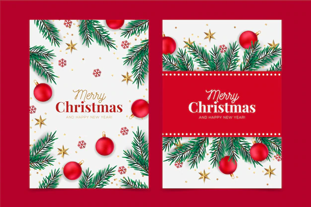 Free Vector | Realistic christmas cards concept