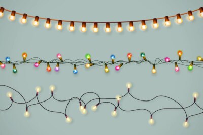 Free Vector | Realistic christmas lights collection