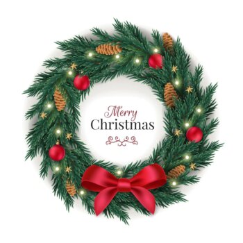 Free Vector | Realistic christmas wreath template