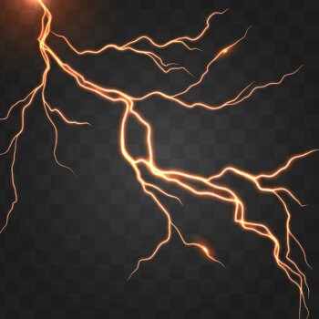 Free Vector | Realistic glowing lightning bolt
