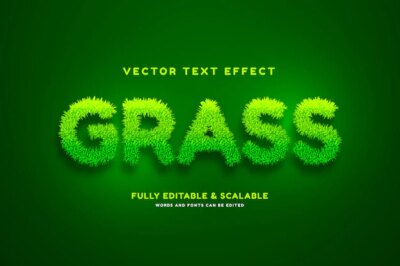 Free Vector | Realistic grass text effect