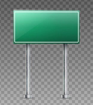 Free Vector | Realistic green road sign isolated on white