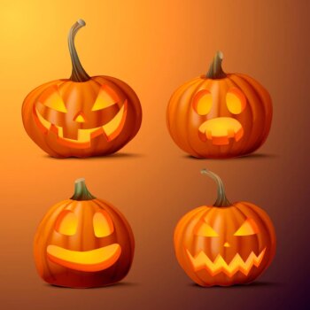 Free Vector | Realistic halloween pumpkin collection