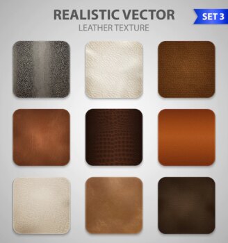 Free Vector | Realistic leather patches samples set