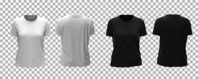 Free Vector | Realistic mockup of female white and black t-shirt