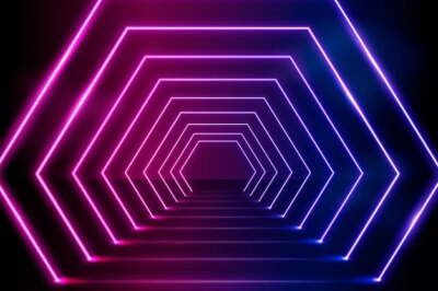 Free Vector | Realistic neon lights background