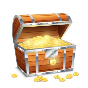 Free Vector | Realistic old style pirate treasure chest