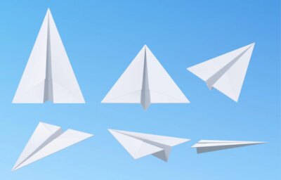 Free Vector | Realistic paper plane collection